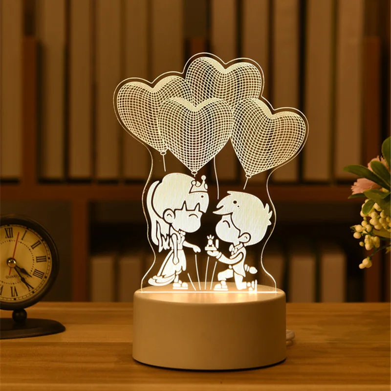 3D Lamp Acrylic USB LED Night Lights Neon Sign Lamp Xmas Christmas Decorations for Home Bedroom Birthday Decor Wedding Gifts-2