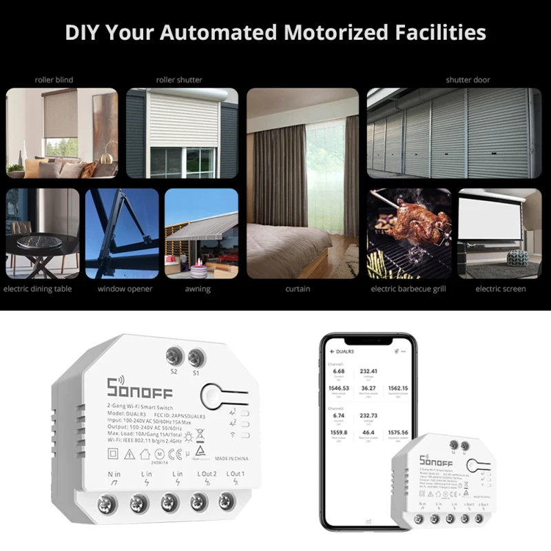 SONOFF Dualr3/R3 Lite MINI Smart Switch 2 Gang Dual Relay Module Power Metering Work With EWeLink Alexa Alice Smartthings google-2