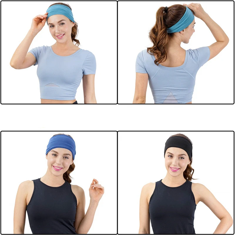 Women Headband Turban Solid Color Elastic Hair Bands Yoga Hairband Fashion Makeup Hair Hoop Vintag Headwrap Hair Accessories-2
