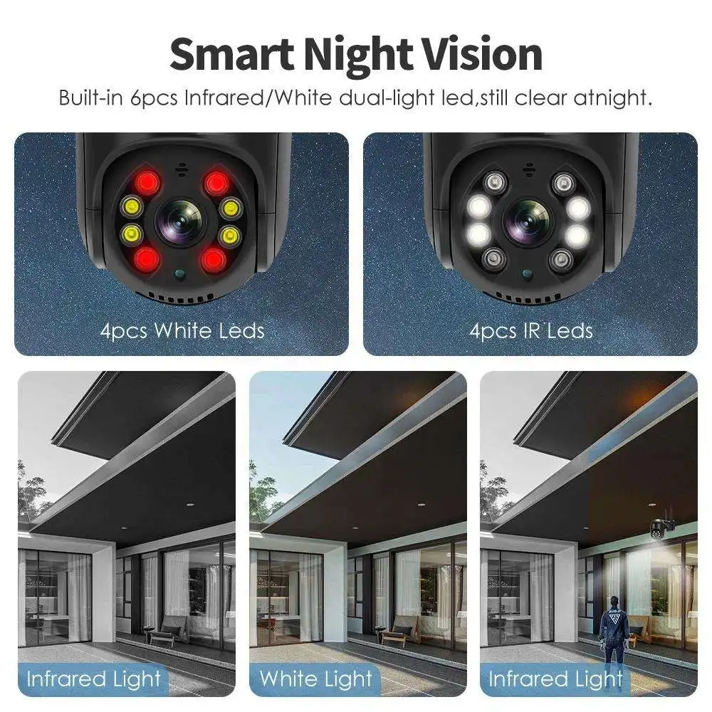 4K 8MP PTZ Wifi IP Camera Outdoor 4X Digital Zoom AI Human Detect Wireless Camera H.265 P2P Audio 1080P 5MP Security CCTV Camera-2