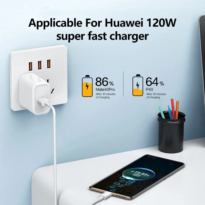Universal 120W 10A USB Type C Cable Super Fast Charging Cable For Huawei P40 P30 Honor Data Cord For Xiaomi Redmi 0.3/1M/1.5M/2M-3