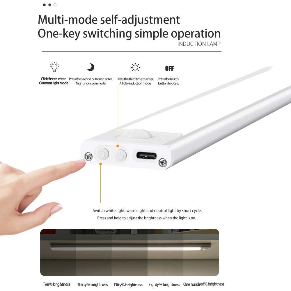 Night Light Led Light Under Cabinet Light Motion Sensor night light Closet Light Cabinet Kitchen Lighting Magnetic night light-3