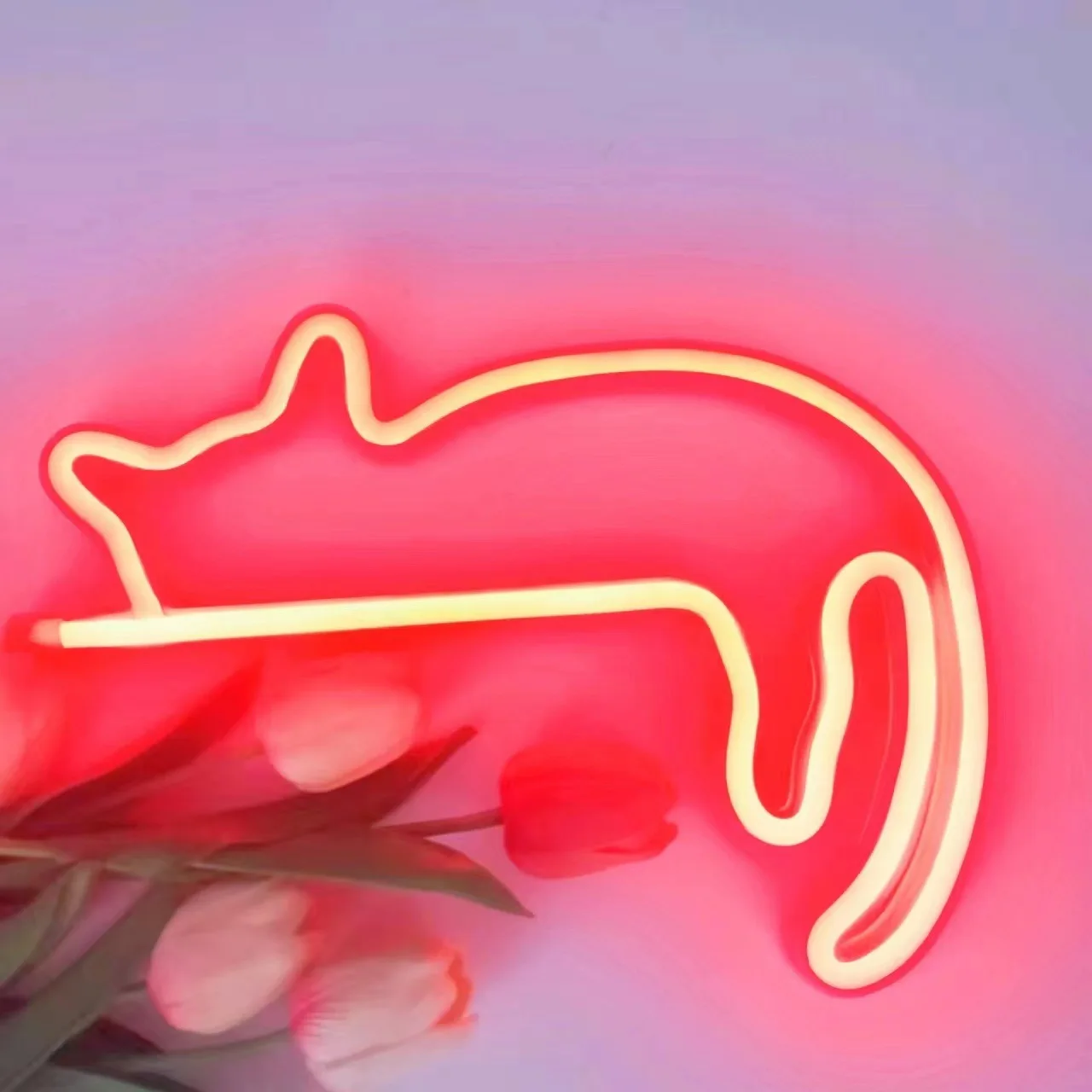 Cat Neon Sign for Wall Decor Led Light Up Sign Decor Pet Store Animal Club USB for Room Wall Home Party Birthday Gift-4