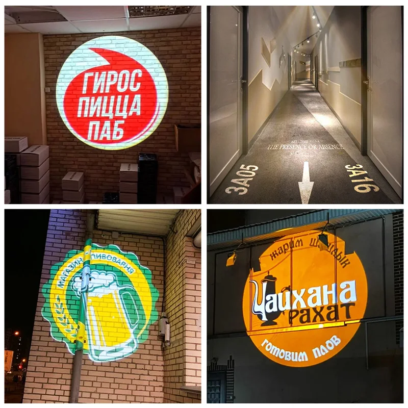 Track wall floor advertising spot light logo projection light door head led commercial custom pattern with text rotation-4