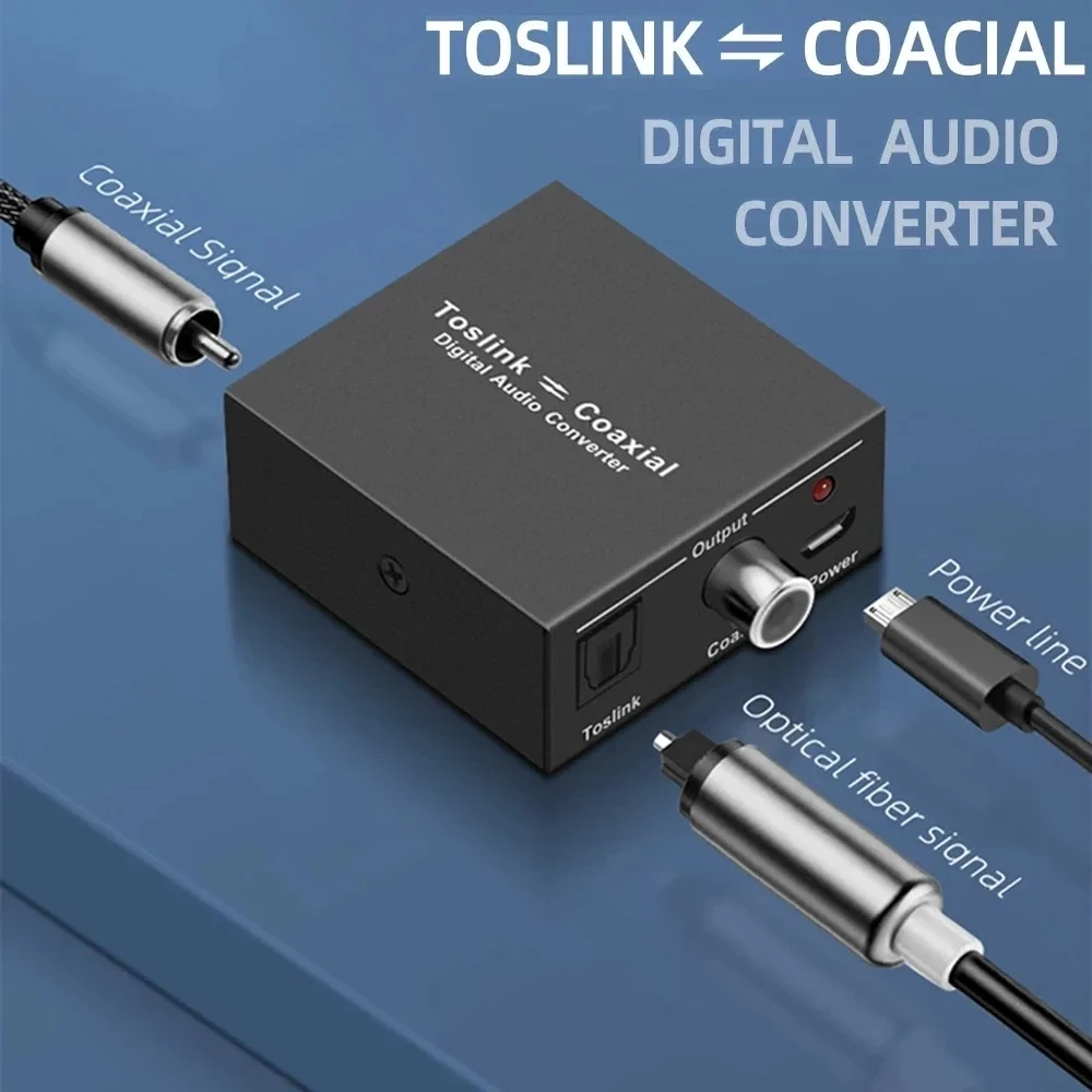Bi-directional Coaxial to Optical Converter Stereo Audio SPDIF Toslink to Coaxial and Coaxial to Optical SPDIF Toslink Adapter-4