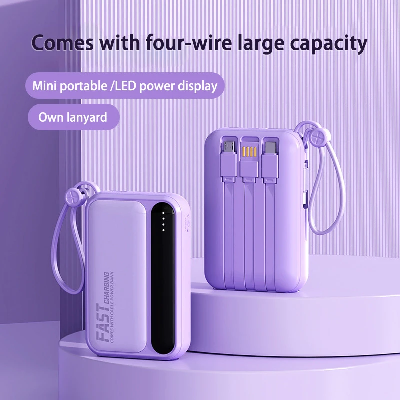 Xiaomi 50000mAh Large Capacity Power Bank 4 In 1 Built in Cables Intelligent Digital Display Laser Light for Samsung Apple-2