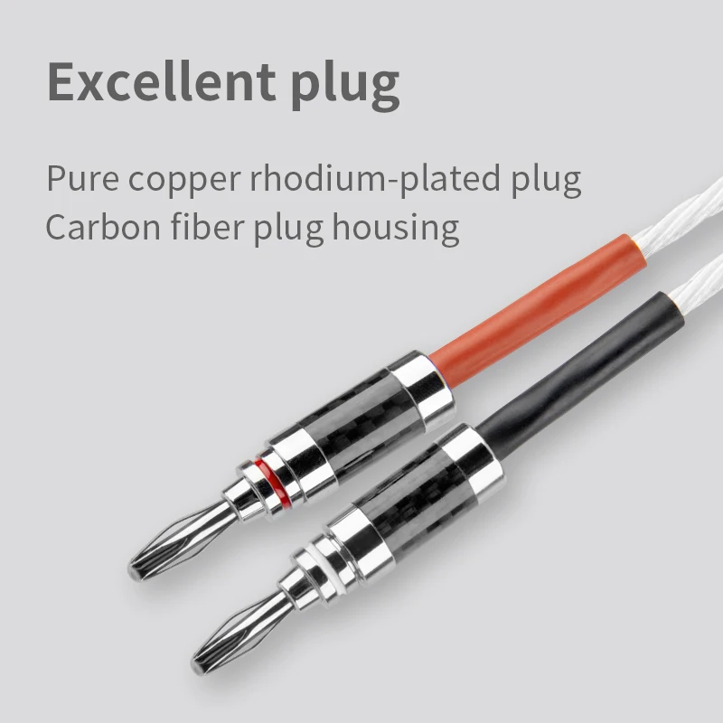 TODN One Pair HIFI Silver-plated Speaker Cable High-end 7N OCC Speaker Wire For Hi-fi Systems Y Plug Banana plug Speaker Cable-3