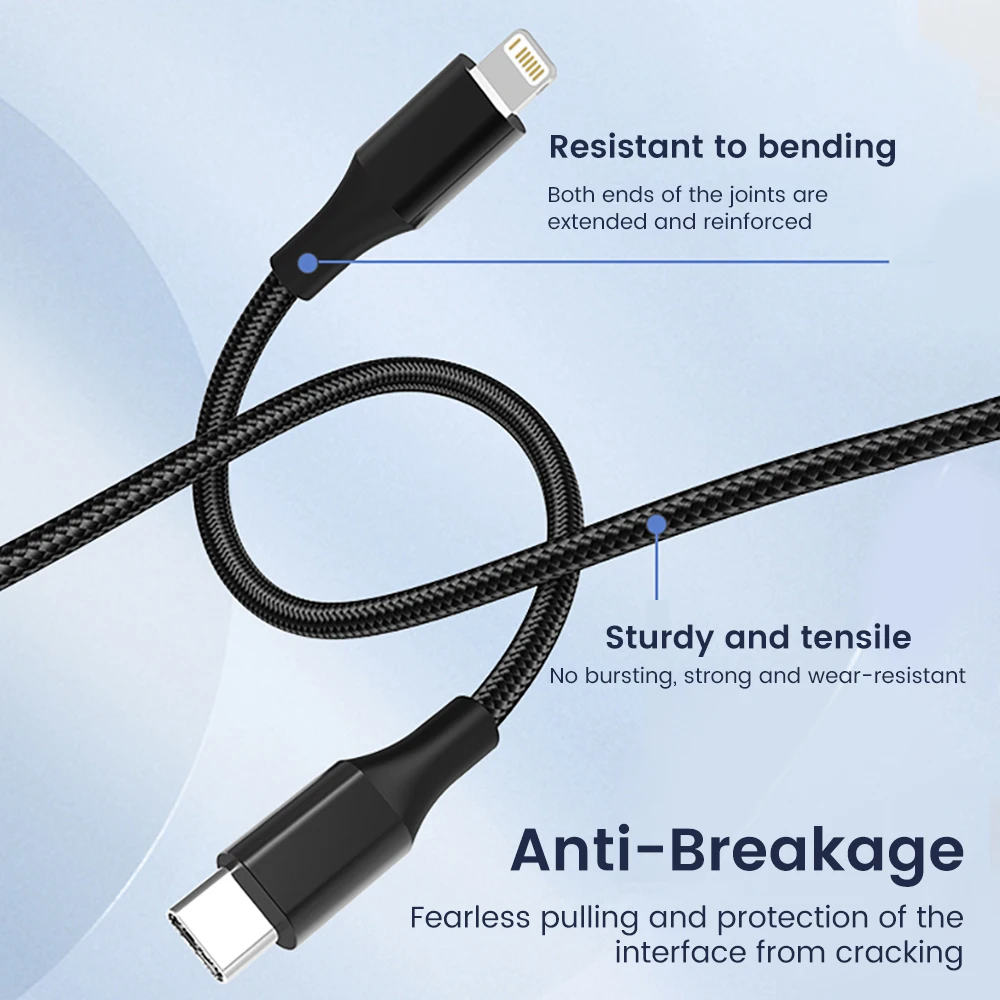 0.25m Type C Usb Cable Fast Charging Data Cable Short Portable Usb C lightning Cable Charge for IphonePower Bank Phone Wire-5