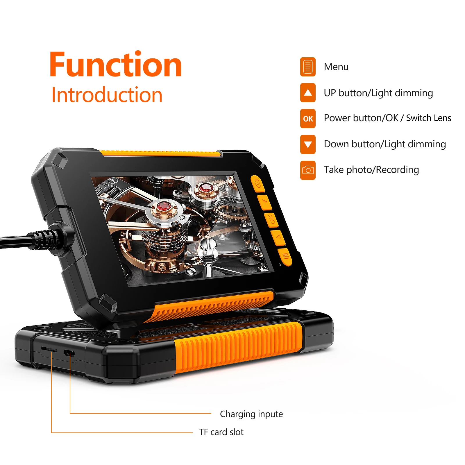 P40 Single Dual Lens Industrial Endoscope 4.3 