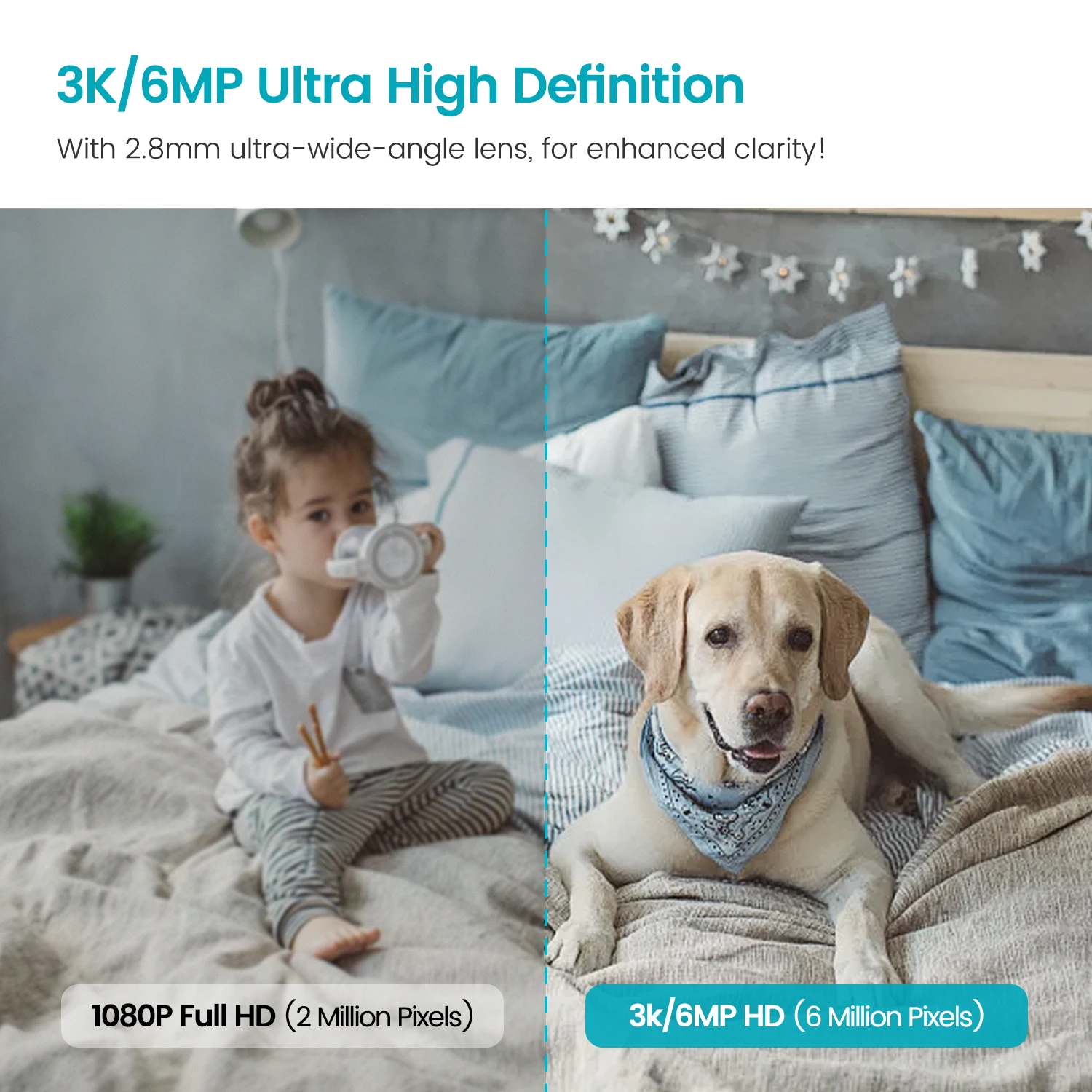 VIMTAG 6MP WIFI Camera 2-Way Audio Security IP Cam 3.5K HD IR Night Vision AI Human Detect Auto Alert Indoor Surveillance Camera-2