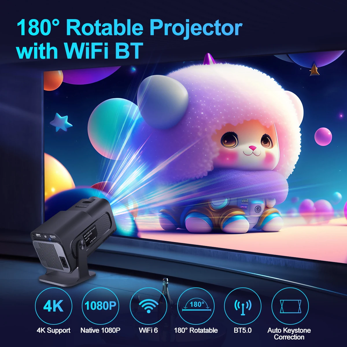 Magcubic 4K Android 11 Projector Native 1080P 390ANSI HY320 Dual Wifi6 BT5.0 1920*1080P Cinema portable Projetor upgrated HY300-2