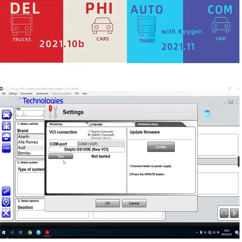 Auto+V2021.11 COM Autocom  + Delphi 2021.10b Autocoms vd ds150e cdp software 2021.11 Newest keygen Tnesf Delphis Orpdc support-4