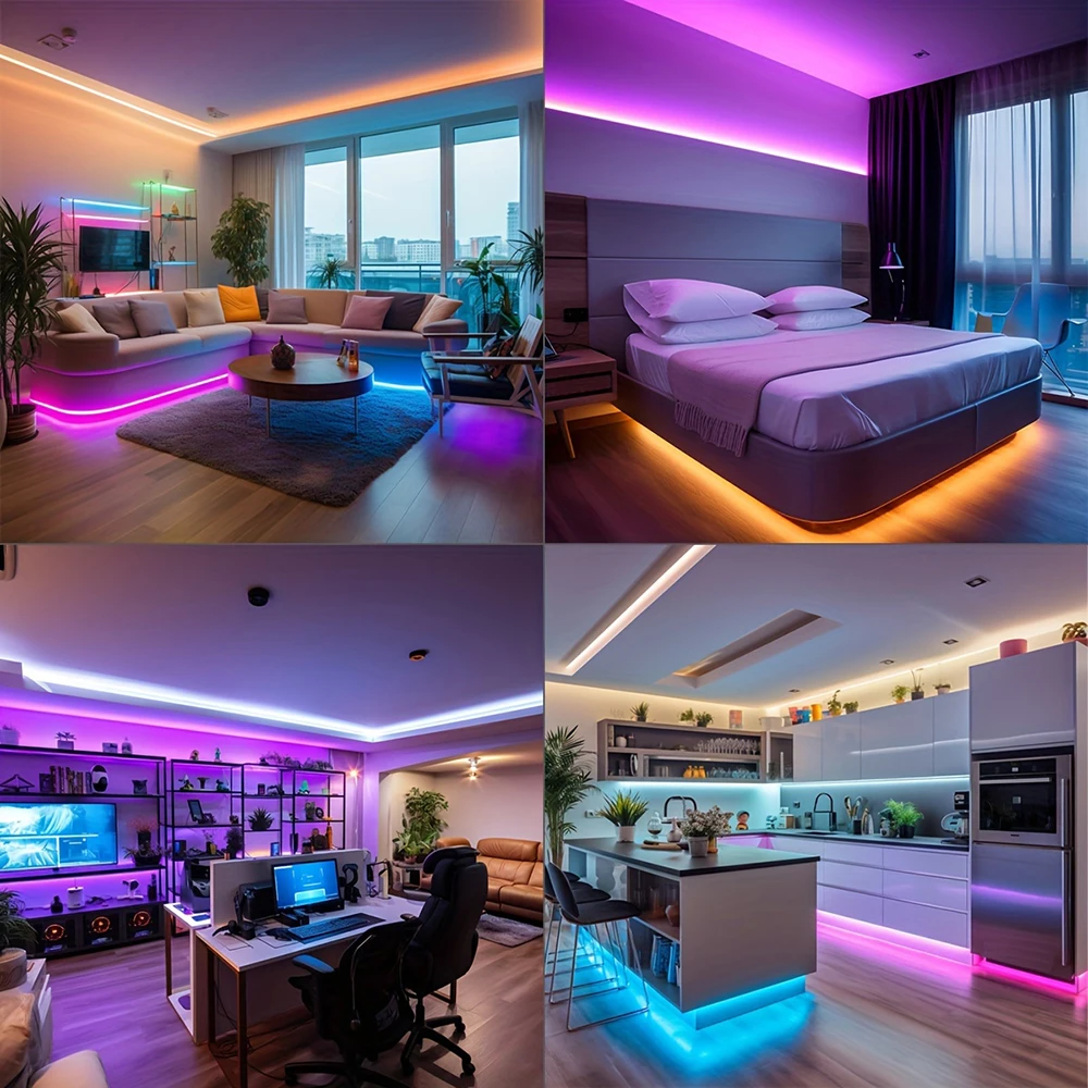 Led Lights for Room Music Sync RGB Led Strip Lights 10m 20m 30m Flexible Ribbon for Room Bedroom Decor TV Backlights-6