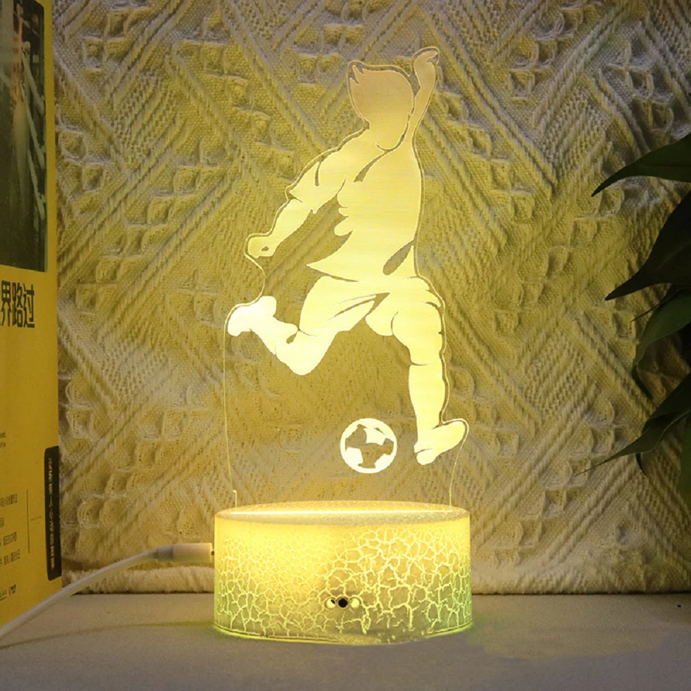 Footballer Cristiano Nathan LED 3D night light 16 colors variable visual lighting living room home decor Gift for fans-3