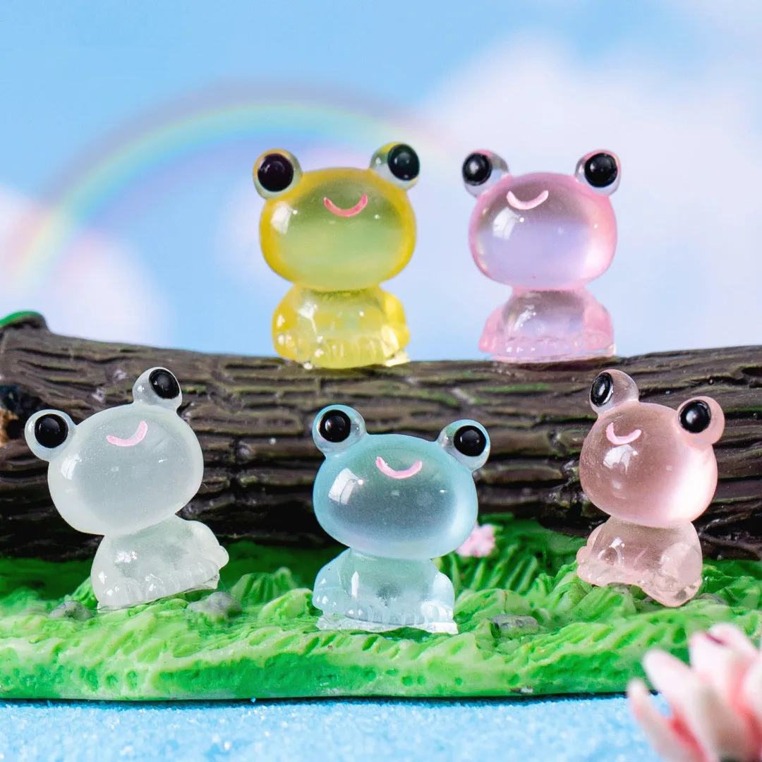 20PCS Mini Frogs Glow At Dark Fairy Garden Miniatures Decoration Luminous Frog Vivarium Micro Landscape DIY Accessories-3