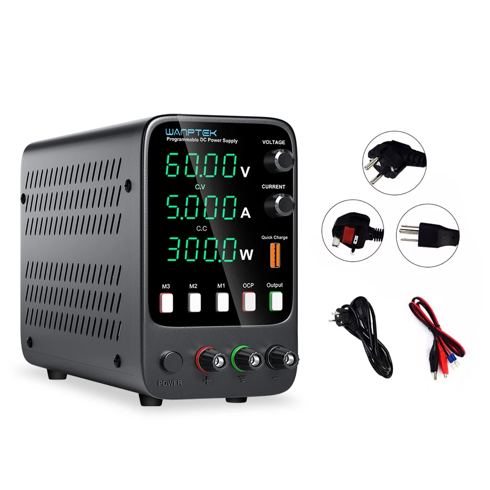 Wanptek Adjustable DC power supply 30V 10A 60V 5A Lab Bench Power Source Stabilized Power Supply Voltage Regulator Switch 220V-3