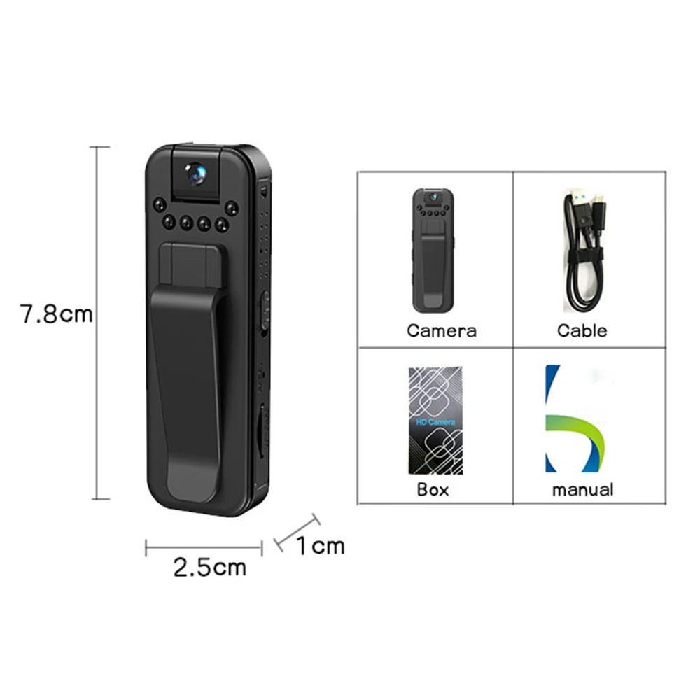 HD 1080P Mini Camera Portable Small Digital Video Recorder Police BodyCam Infrared Night Vision Video Surveillance Camcorder-6