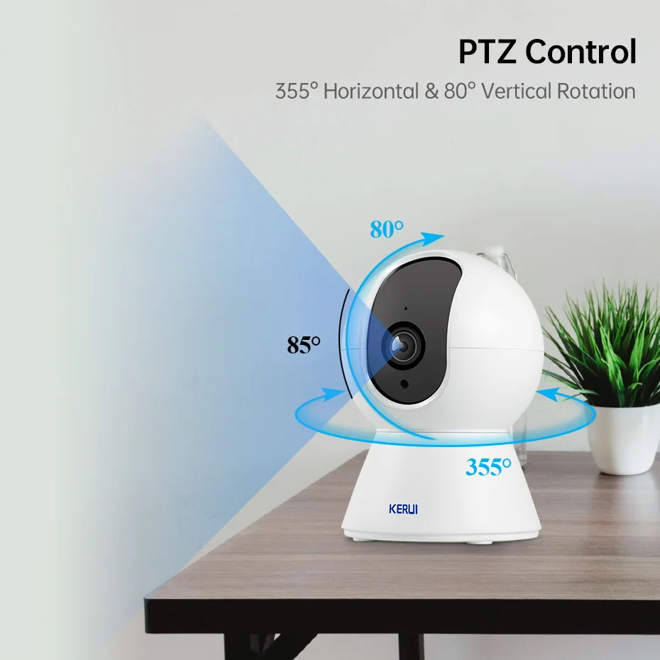 KERUI 5MP 4K Tuya Smart Mini WiFi IP Camera Indoor Wireless Home Security AI Human Detect CCTV Surveillance Camera Auto Tracking-4