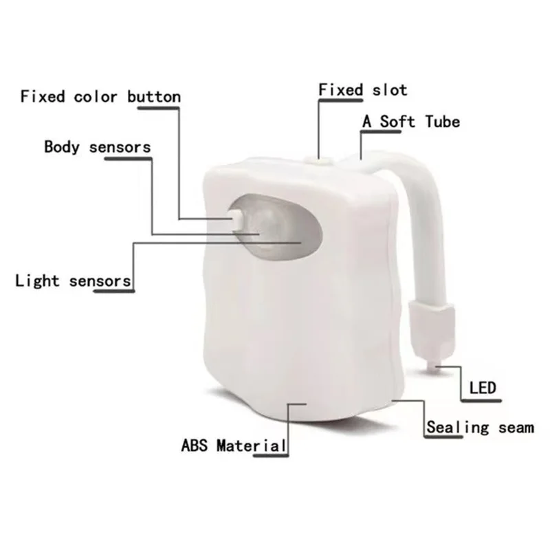 Mini Kawayi Human Infrared Sensing Light LED Night Light Stick Toilet 16/8 Color Bathroom Colorful Motion Sensing Night Light-5