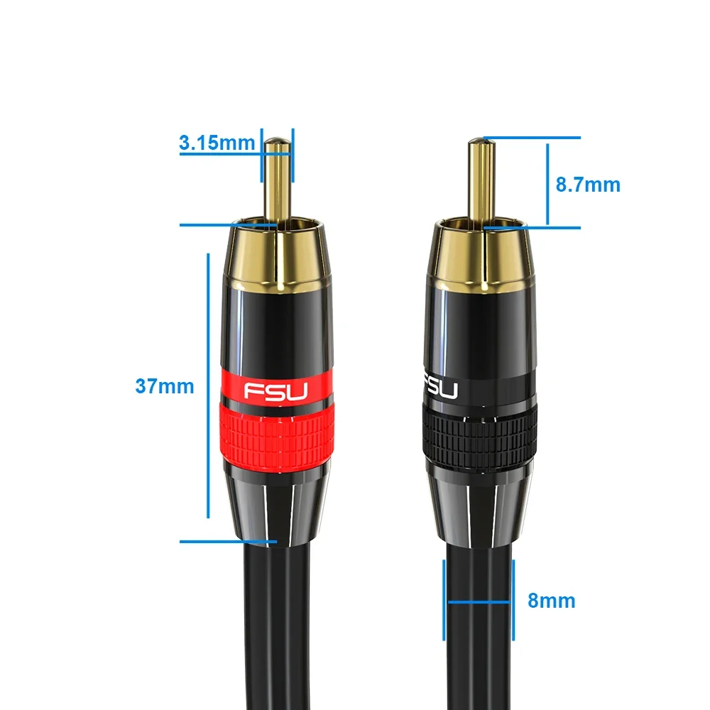 RCA to RCA Cable Digital Coaxial Audio Cable Male Stereo Connector for TV DVD Amplifier Hifi Subwoofer Toslink 1 2 3 5 m-4