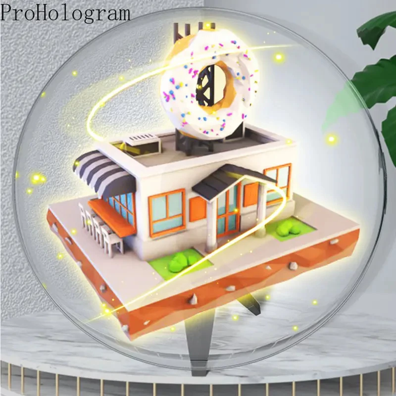 3D Fan Hologram Projector Y27 Led Sign Holographic Lamp Player Desktop 3D Commercial Advertising Display With Cover Stand-3