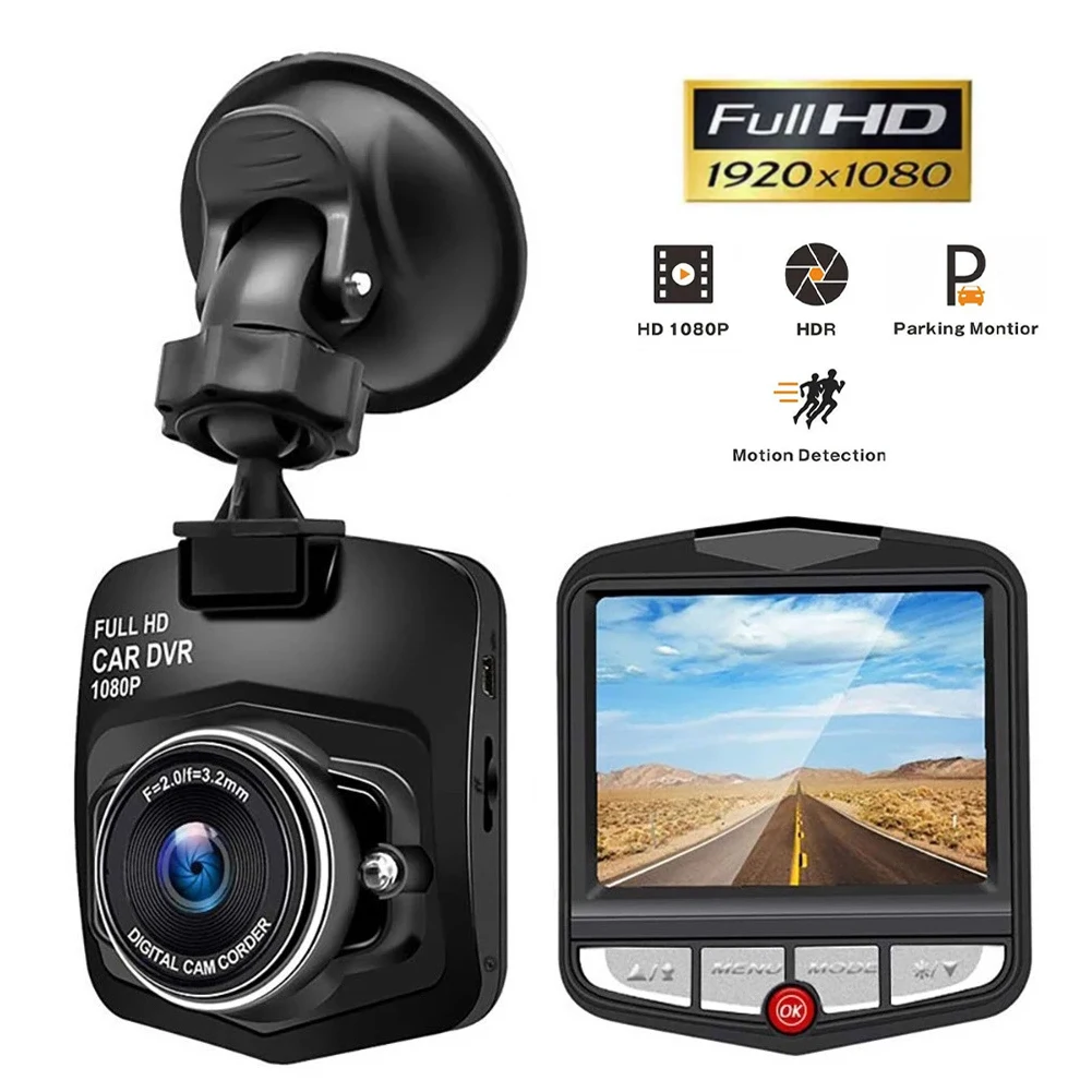 New Universal Car Dash Cam 1080P Car DVR Driving Recorder 2.2" LCD Screen Loop Recording 24H Parking Monitoring Motion Detection