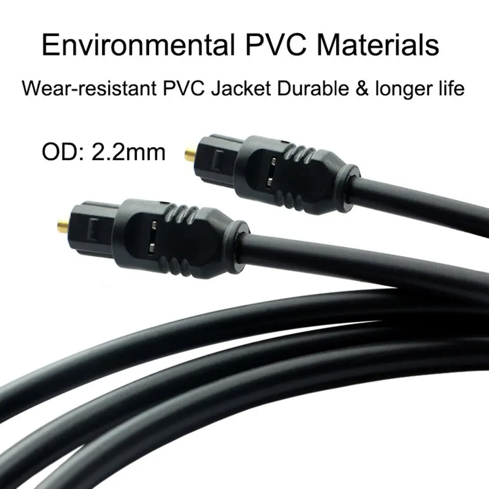 1m 2m 3m 5m CD DVD Gold Plated Plug Toslink Optical Fiber Audio Cable Digital SPDIF Cable For Xbox 360 PS3-6