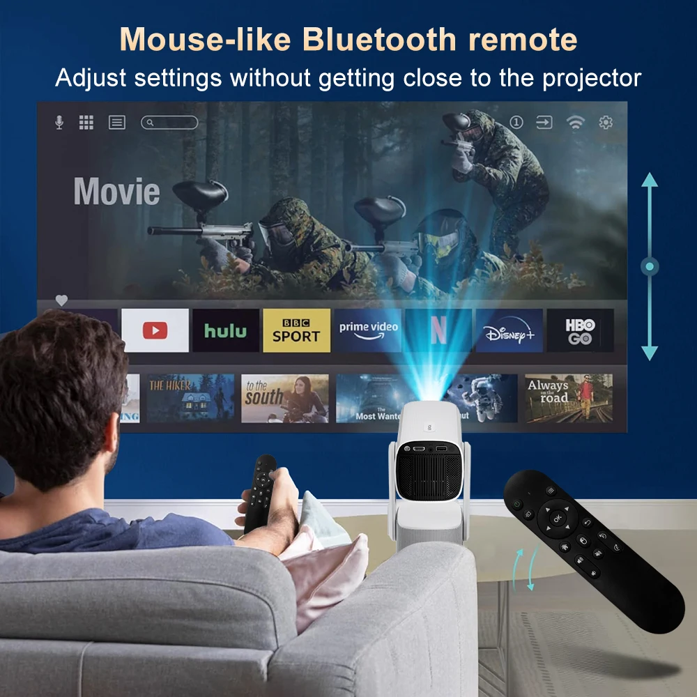 Salange 4K Projector K2 Smart Android11 Built-in Battery Bluetooth Speaker WIFI Auto Focus Keystone Free-Style for Outdoor Movie-3