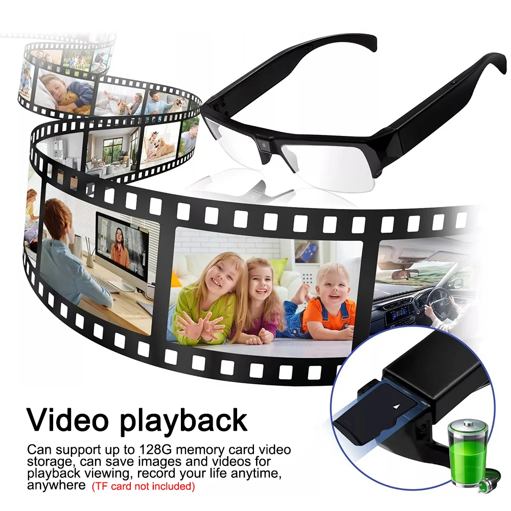 1080P HD Mini Camera Glasses DVR Glasses Camera Sports Video Glasses Outdoor Glasses Camera Conference Process, Driving, etc.-5