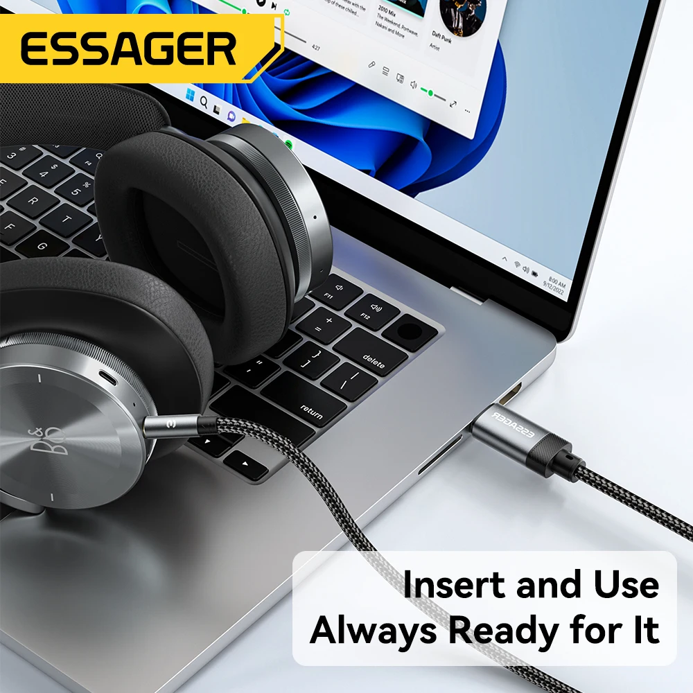 Essager USB C To 3.5mm Aux Jack Adapter Speaker and Headphone 3.5 Mm Aux Audio Splitter Jack 3 5 Cable for iphone Huawei Xiaomi-4