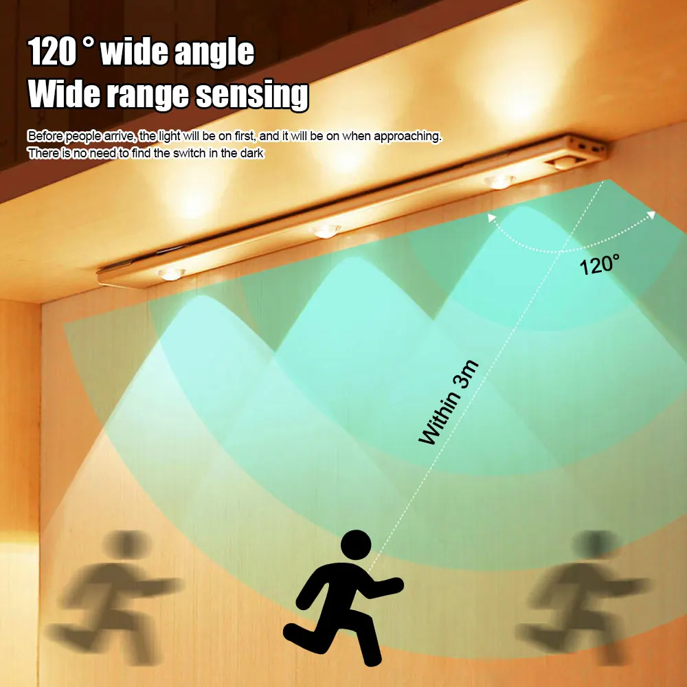 Motion Sensor Light LED Sensor Lamp Wireless Ultra Thin USB LED For Kitchen Cabinet Bedroom Wardrobe Indoor Lighting Night Light-3