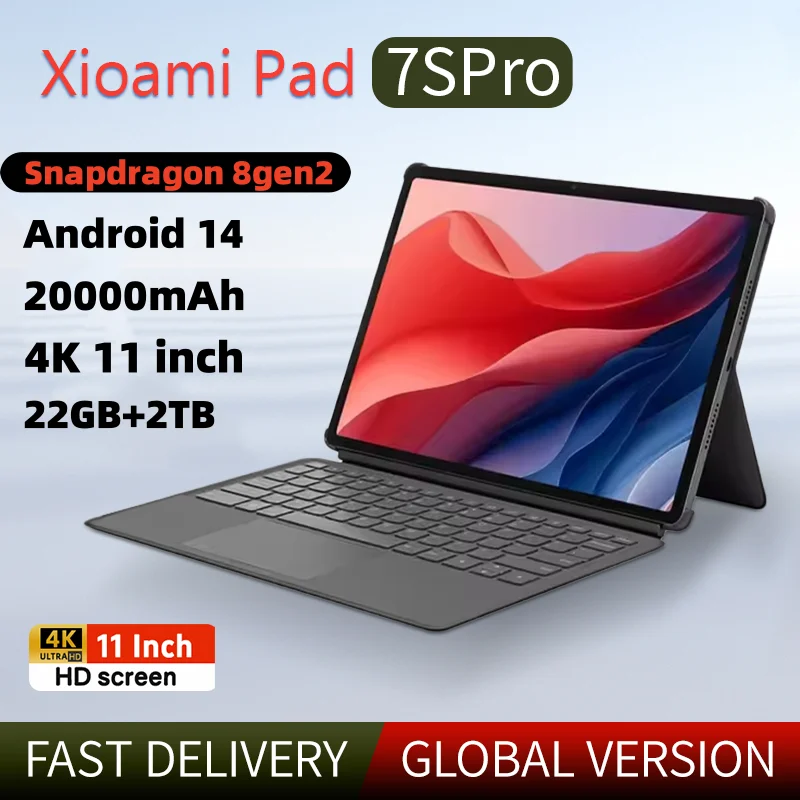 2025 New Original Global Edition Tablet PC Pad 7S Pro Snapdragon 8gen2 Android 14 HD 4K 22GB+2TB 5G Tablet Dual SIM WIFI tablet