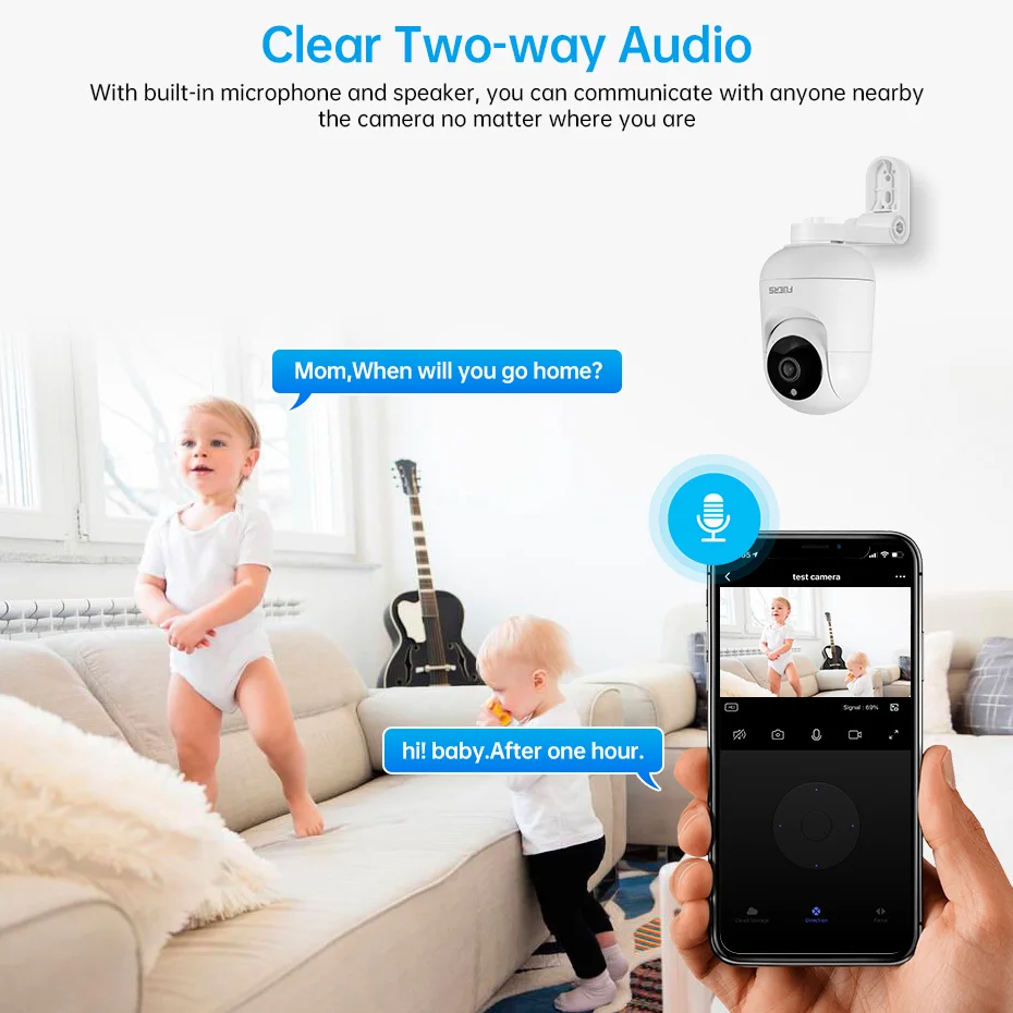FUERS 4K 8MP WiFi IP Camera With Adjustable Bracket Tuya Smart Home Security Wireless Surveillance Camera Baby Monitor Mini Cam-2