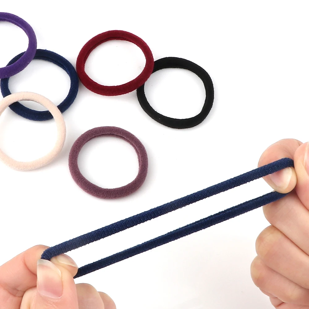 50Pcs Women Girl Mixed Colors Hair Bands 4cm Basic Hair Ties Elastic Headband Simple Hair Scrunchies Accessories Ponytail Holder-5