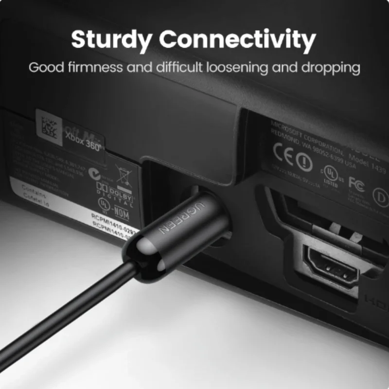 UGREEN Digital Optical Audio Cable Toslink Cable Fiber Optic Male to Male Cord for Home Theater Sound Bar TV PS4 Xbox TV Cable-5