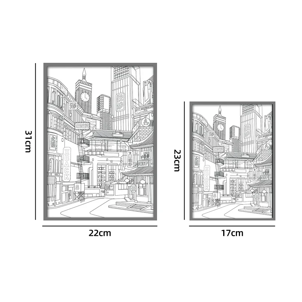 USB Plug Dimming Romantic Home Anime LED Beautiful City Night View Light Painting HD Picture Narrow Bezel Home Decorations Lamp-6
