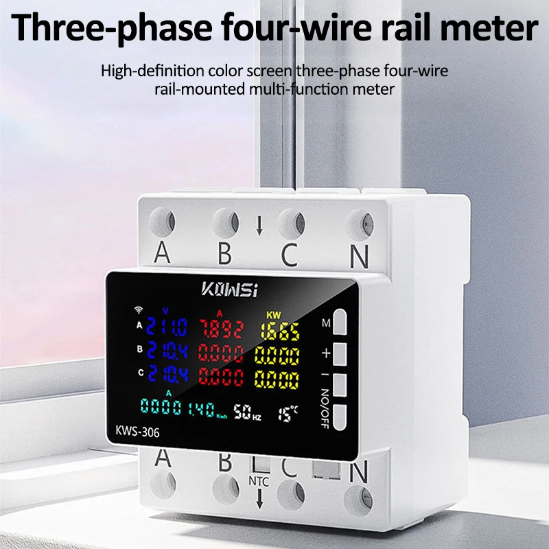 TUYA Wifi Power Energy Meter AC Monitor AC 85-290V 80A 3 Phase 4-wire DIN Rail Over Under Voltage Protector Electricity Meter-3