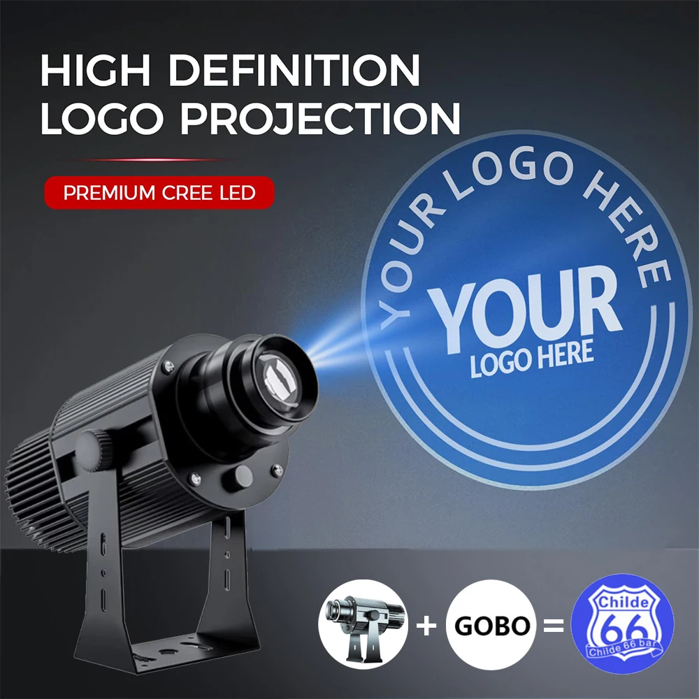 Custom Gobo Projector Light Custom Logo Lights Outdoor LED Rotating Customize Logo Spotlight for Commercial Shop Entrance Floor