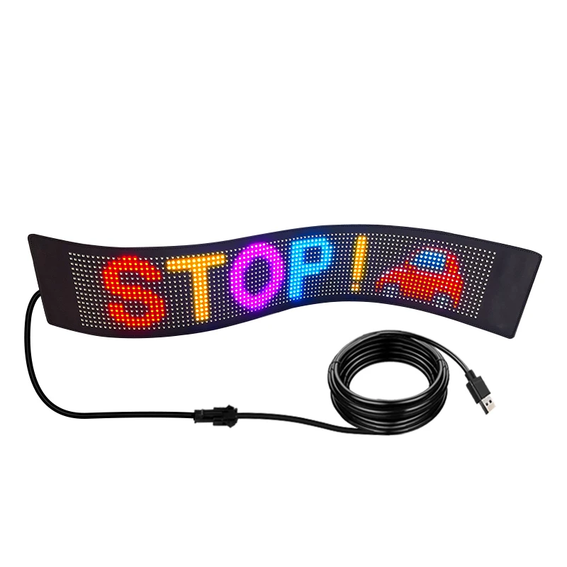 LED Screen Sign Bluetooth Scrolling Message display Board App Control Soft Flexible Led Panel Car Display for Store Advertising-2