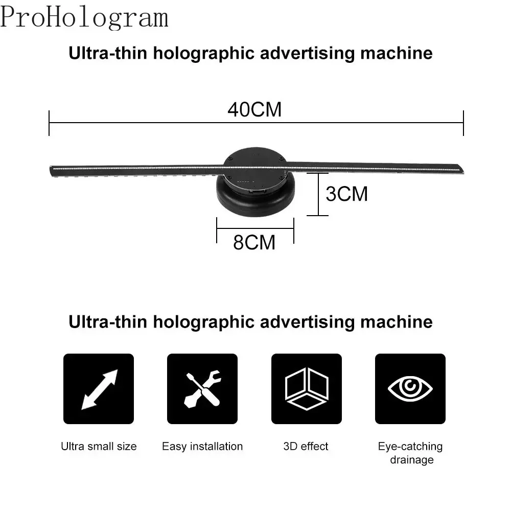 42cm 3D Hologram Projector Fan Wifi Transmit Picture Video Commercial Display Holographic Led Commercial Hologram Projector-6