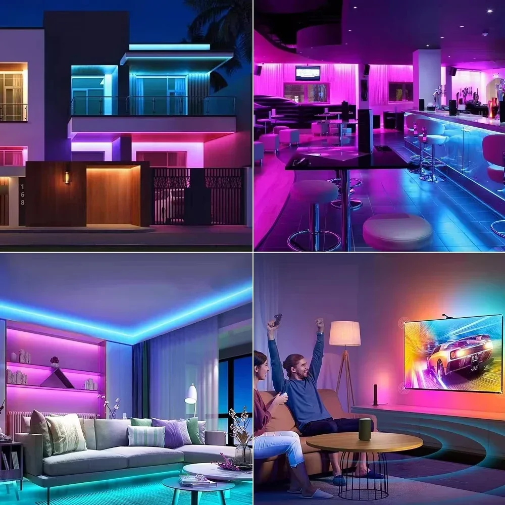 5V RGB LED Strip Lights Smart Bluetooth 24Key Remote Flexible Diode Lamp Tape SMD 5050 30LEDs/M For Room Home Decor TV Backlight-6