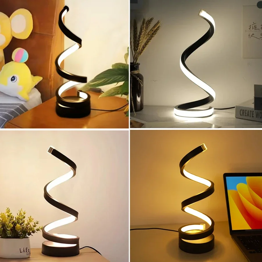 LED Night Light Spiral Table Lamp Modern Bedside Lamps Dimmable Night Lamp Office Living Room Bedroom Decoration Night Lights-6