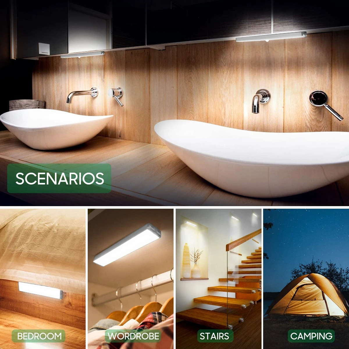 Motion Sensor Light Wireless LED Night Light USB Rechargeable Night Lamp For Kitchen Cabinet Wardrobe Lamp Staircase Backlight-5