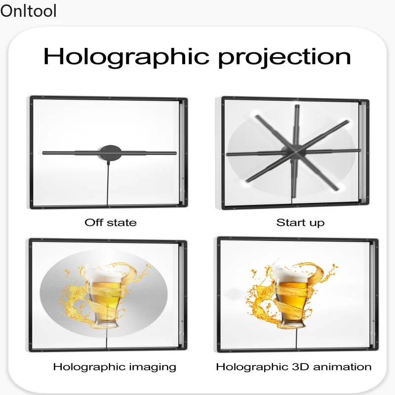 42 cm Fan and 45CM Cover 3D Fan Hologram Projector Remote Advertising Display Led Sign Holographic Lamp Projector Waterproof-6