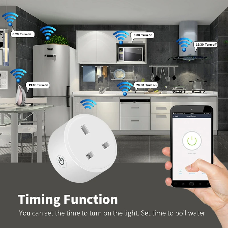 Smart Plug UK WIFI Timing Socket Smart Home Power Outlet Power Monitor Tuya Smart Life App Work with Aleax Google Home-5
