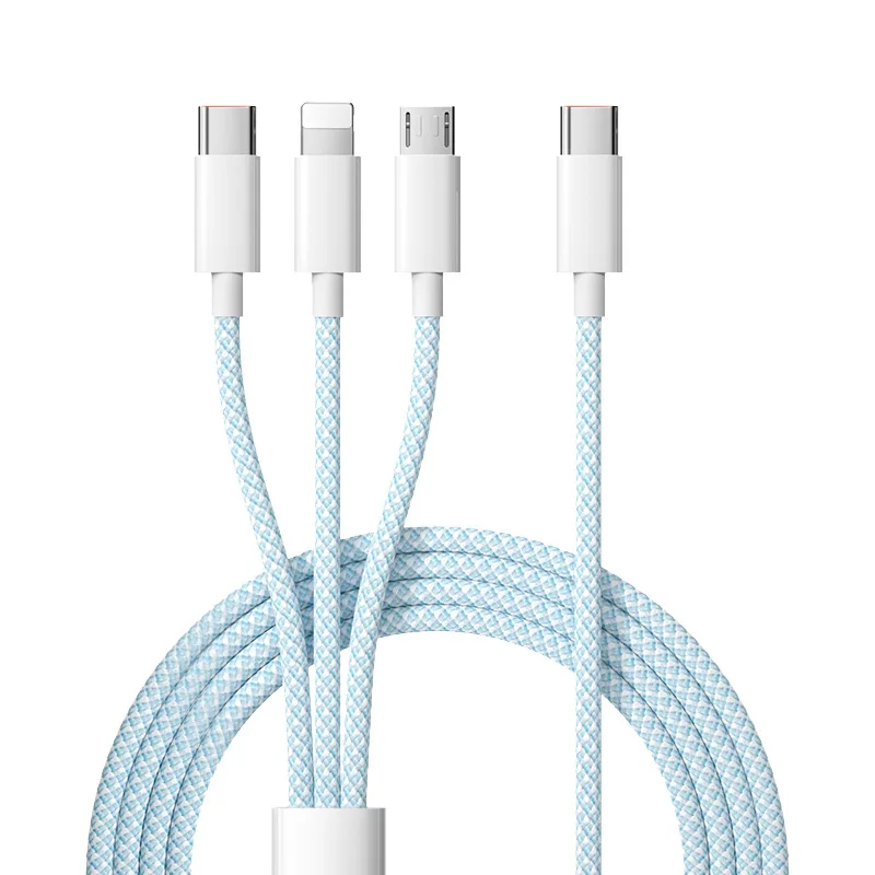 3 In 1 Fast Charging Cable 100W For Xiaomi iPhone Poco Micro USB Type C Charger Cable Cord Multiple Usb C Charging Wire Line-6