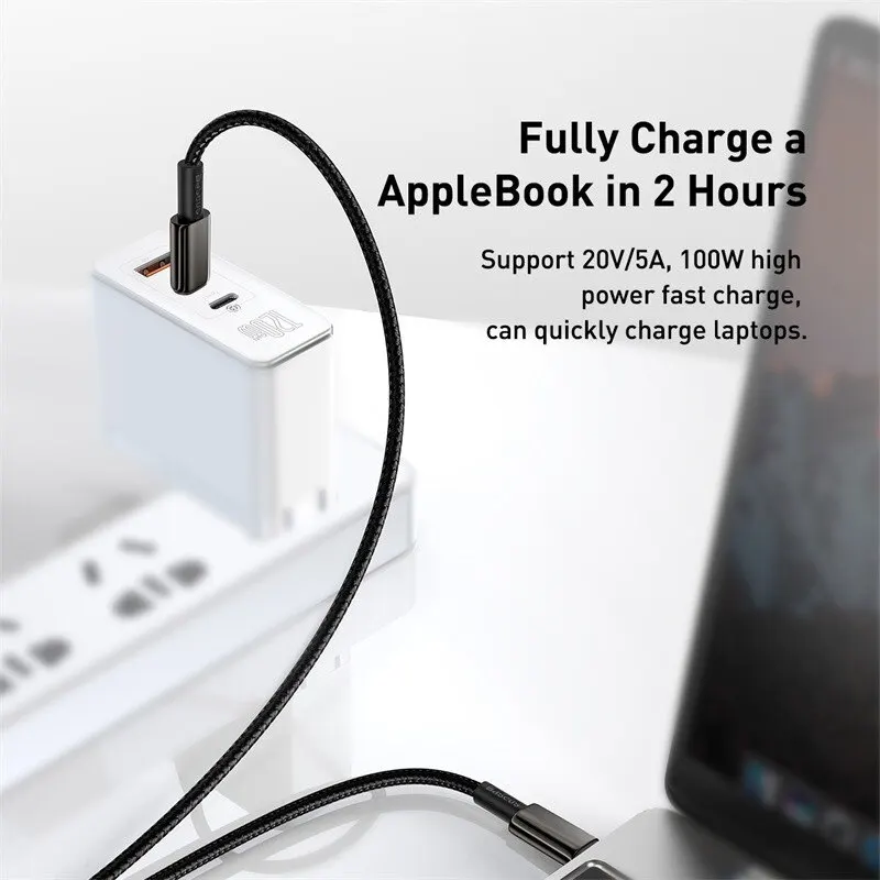 Baseus 100W Type C Cable For iPhone 15 USB C PD Fast Charging Charger Wire Cord For Macbook Samsung Xiaomi Type C USB C Cable-2
