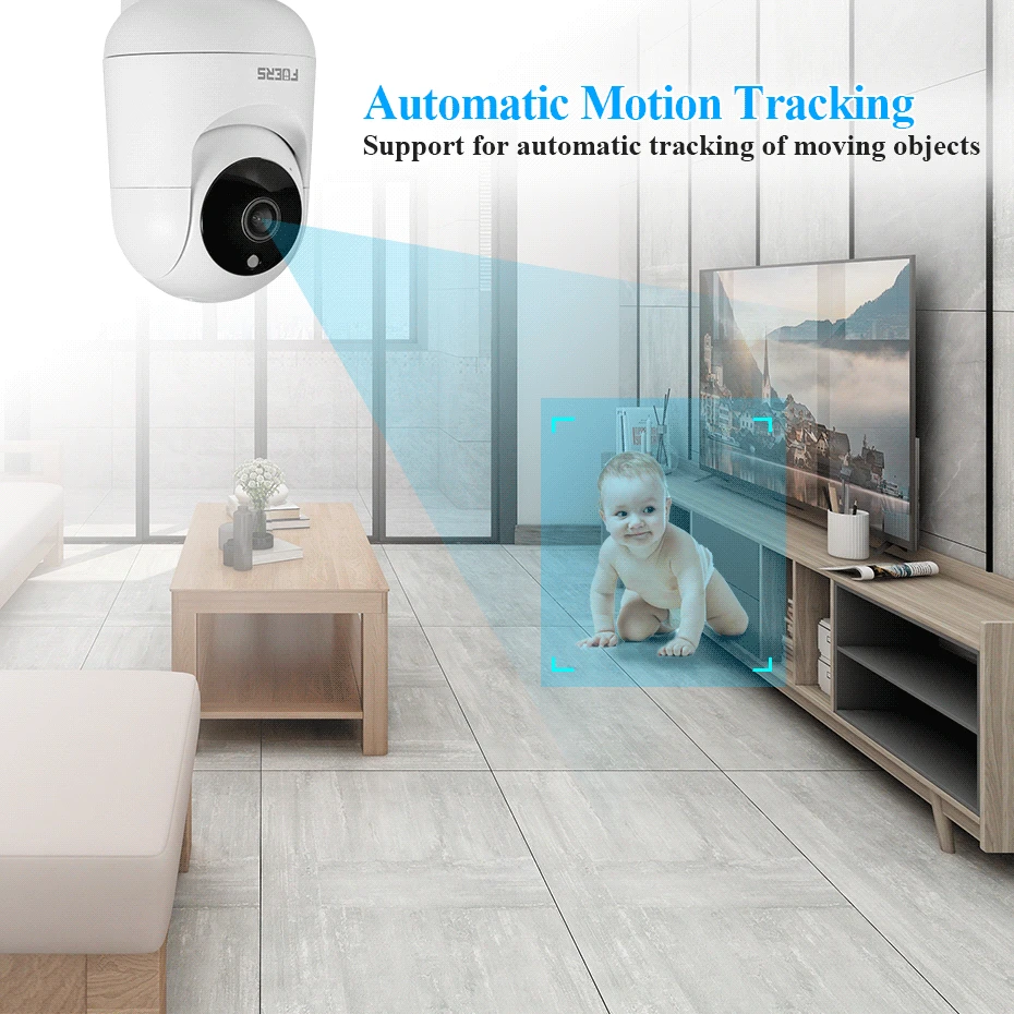 FUERS 4K 8MP WiFi IP Camera With Adjustable Bracket Tuya Smart Home Security Wireless Surveillance Camera Baby Monitor Mini Cam-3