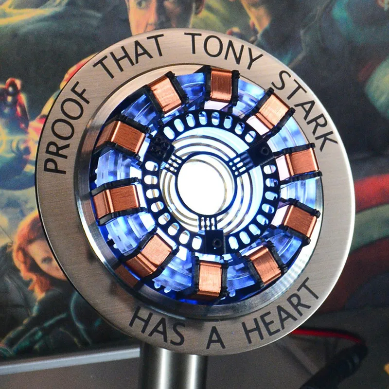 Avenger Iron Man Mk1 Arc Reactor Tony Stark Heart Of Mark Figure Led Light Model Superhero 1:1 Cosplay Toys Chest Lamp Kids Gift-3