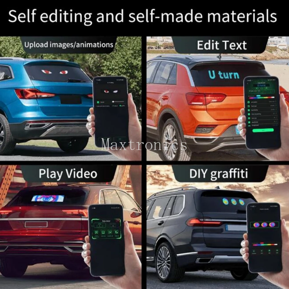 Car Truck Evil's Eye Flexible LED Matrix Pixel Panel 5V USB DIY Blinking Eyes Animated Screen APP Programmable Soft LED Displays-6